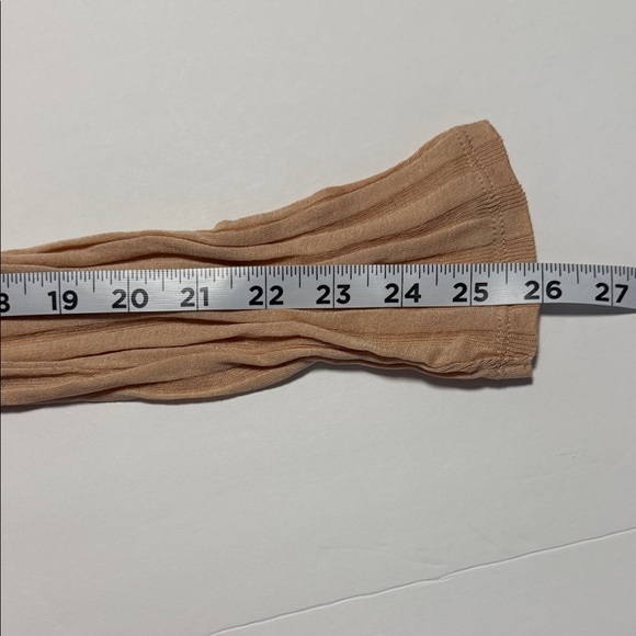 Vince Women’s Rib Cotton Long Sleeve Funnel Neck Sheer Top Color Tawny Peach NWT - Picture 14 of 14